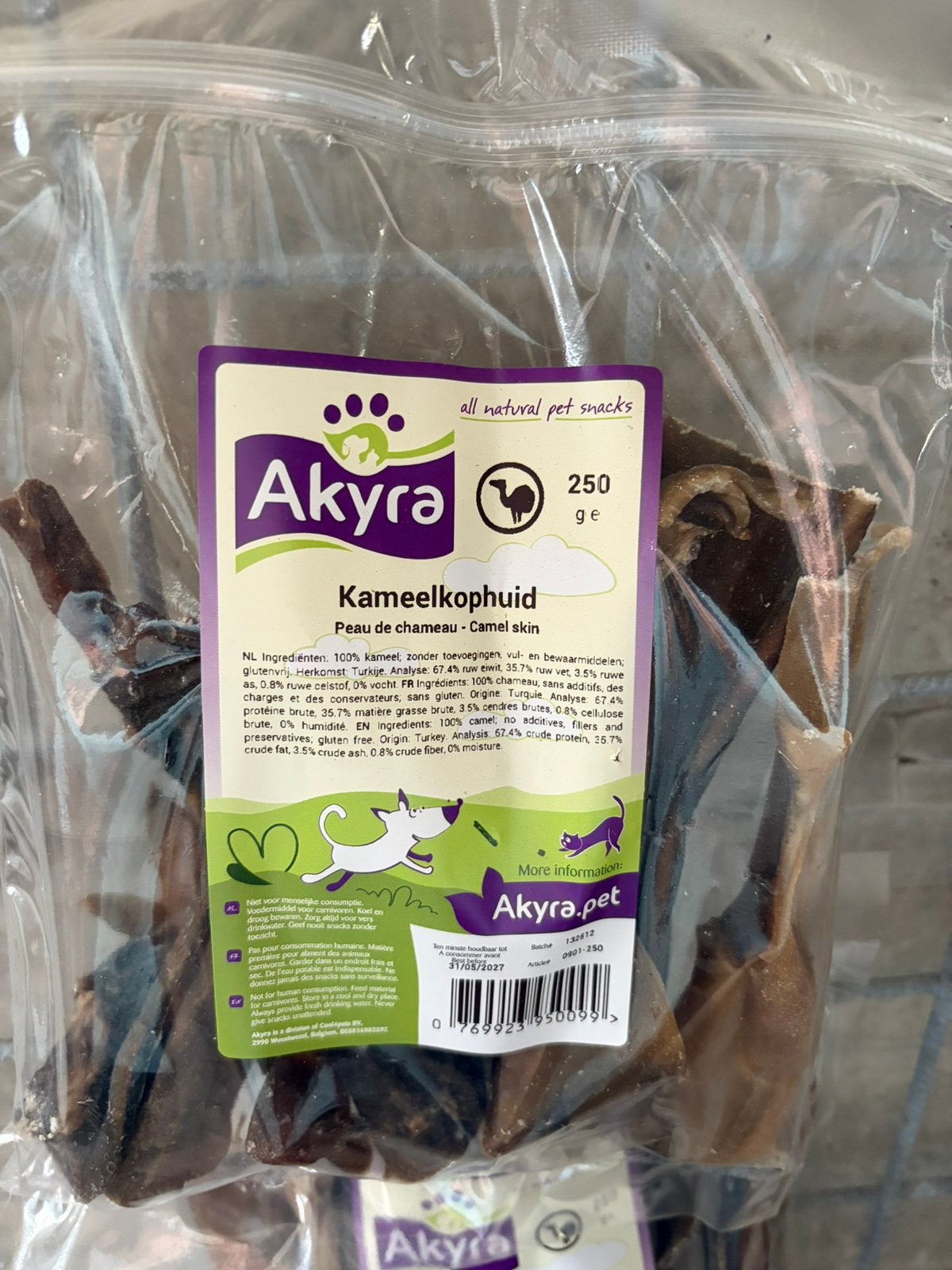 Akyra kamelen kophuid 10 zakken, Dieren en Toebehoren, Ophalen of Verzenden, Hond