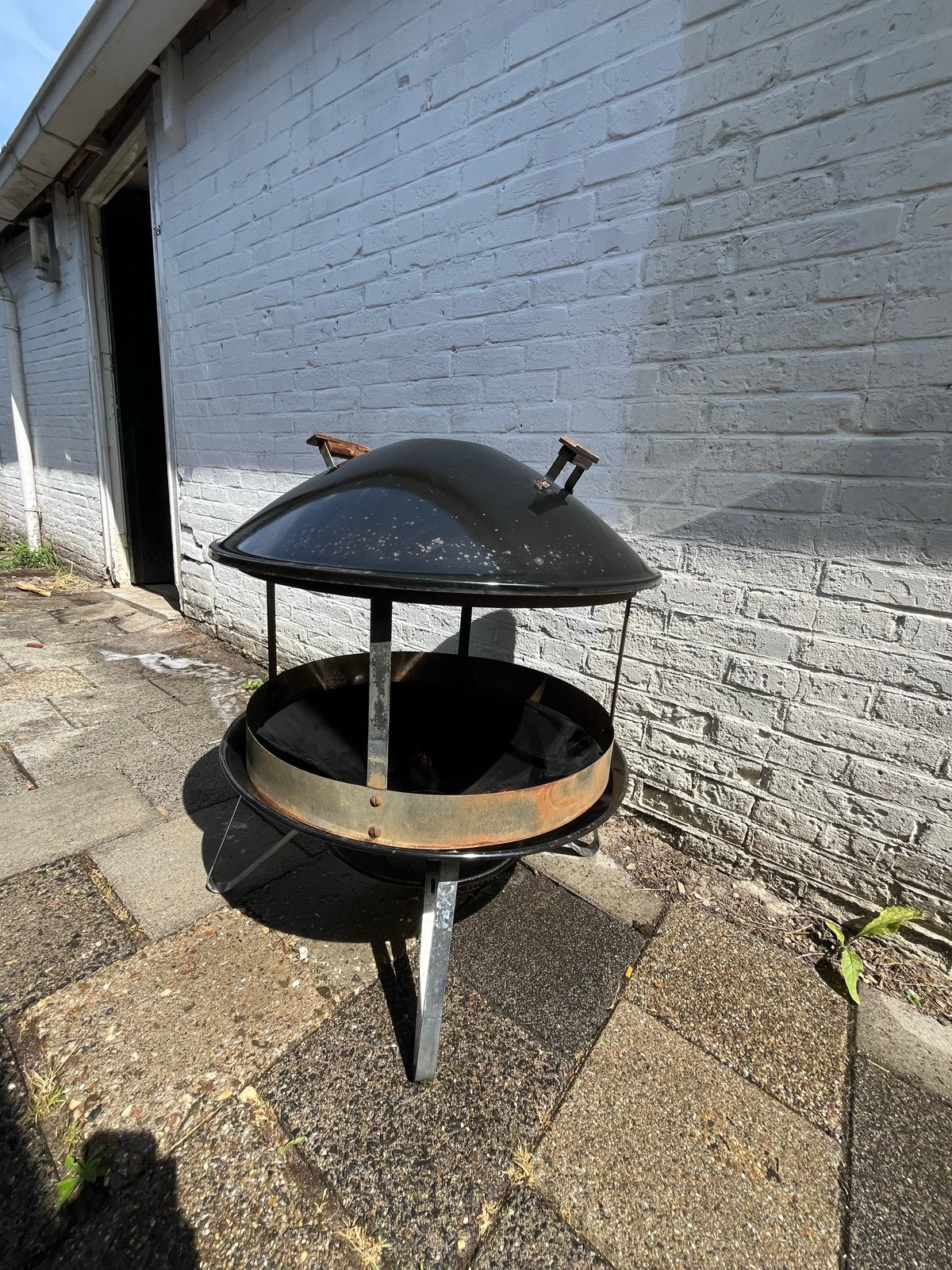 Vuurkorf / Vuurton met deksel en opvangbak, Ophalen, Gebruikt, Vuurkorf