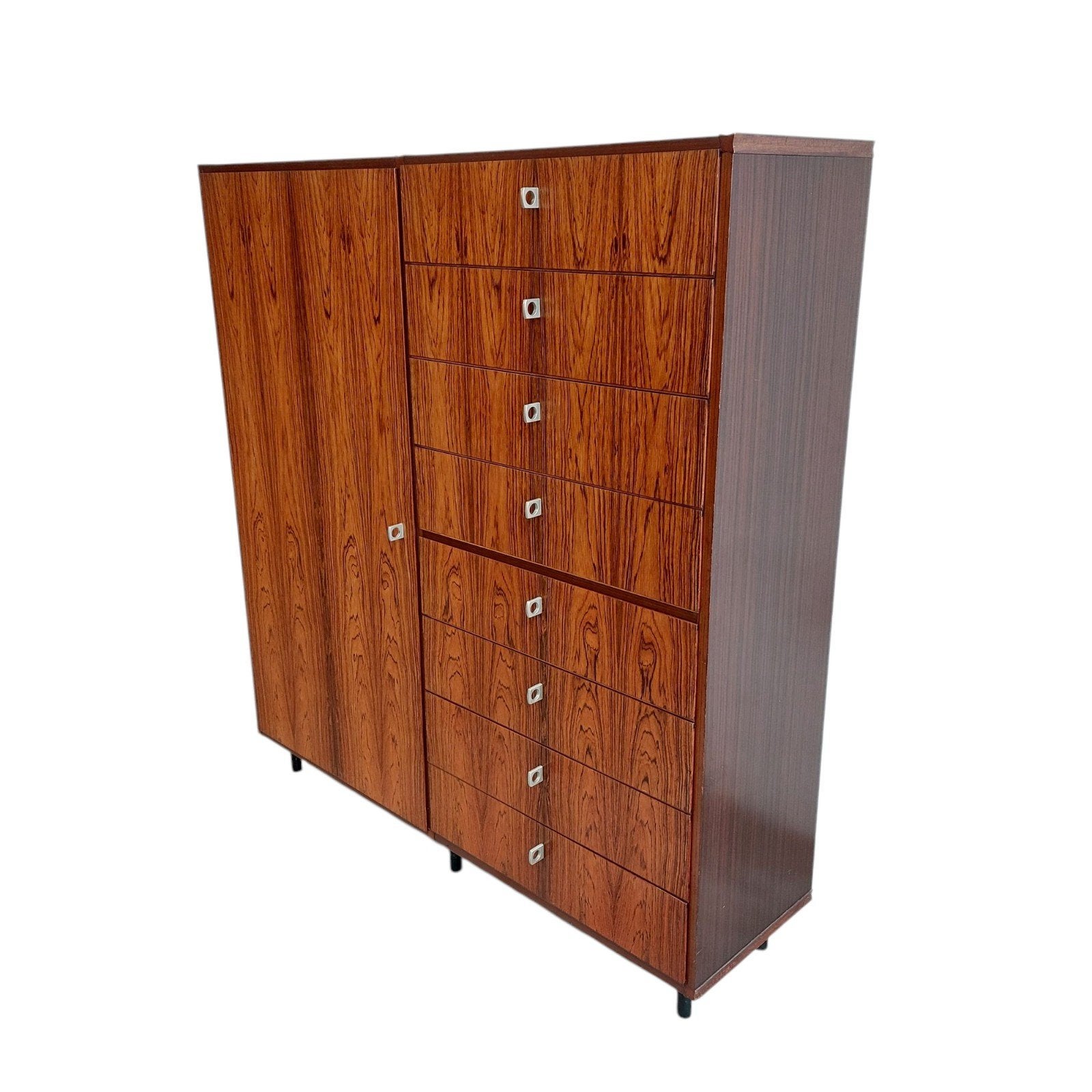 Vintage palissander ladenkast, opbergkast, Huis en Inrichting, Ophalen, Gebruikt, 100 tot 150 cm, 5 laden of meer