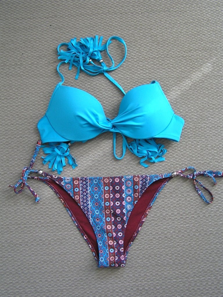 Fleurige bikini maat 34., H&M, Blauw, Nieuw, Ophalen of Verzenden