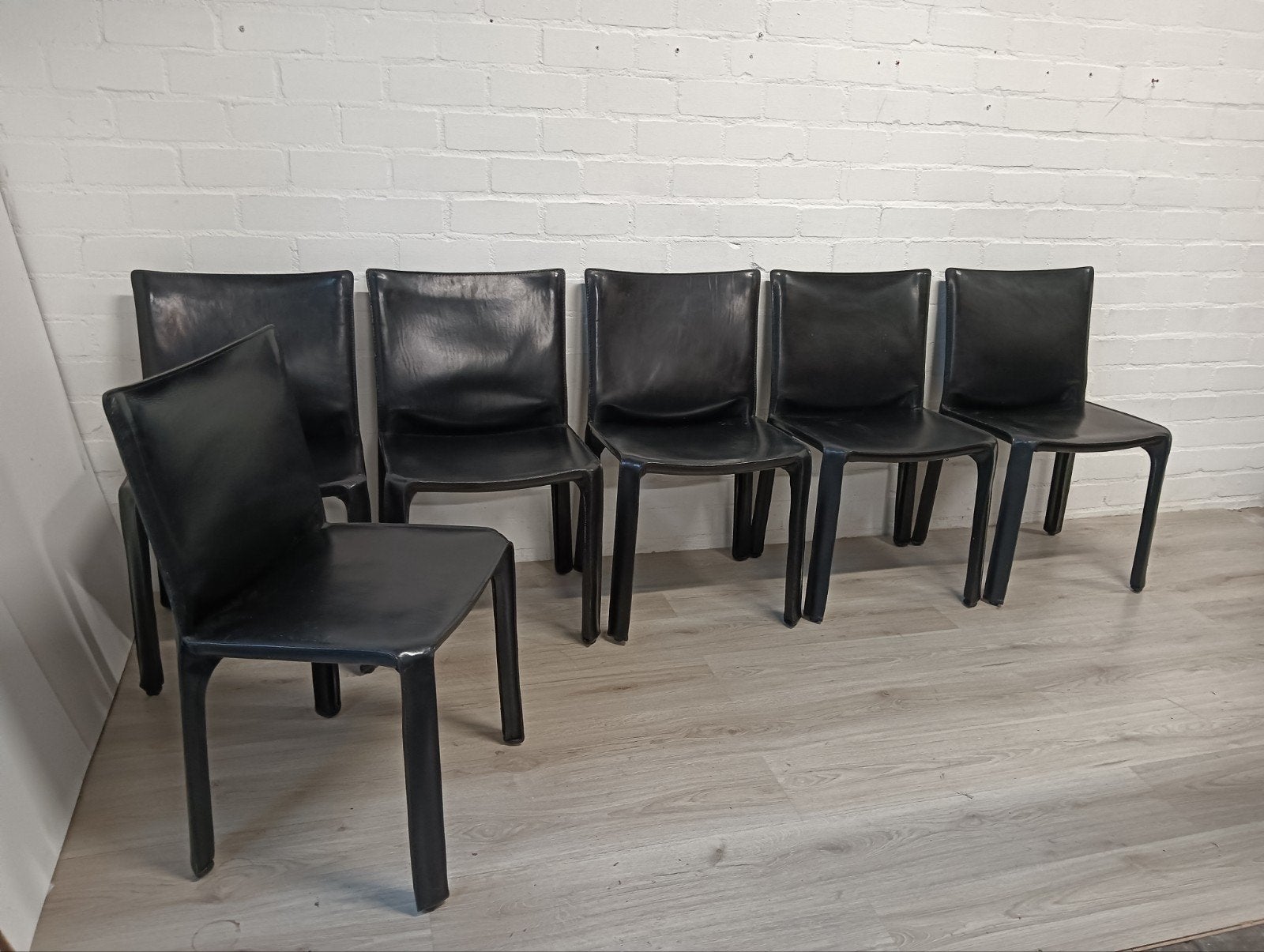 Cassina Cab stoelen, 6x tuigleder, Mario Bellini, Ophalen, Gebruikt, Zwart, Modern, Design, Italiaans