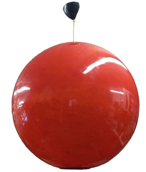 vintage rode fiberglass bollamp, Ophalen, Gebruikt, E27 (groot)