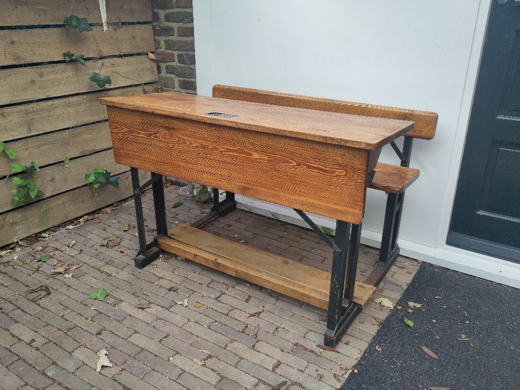 Vintage Schoolbank kind jaren 30-50, Ophalen, Gebruikt