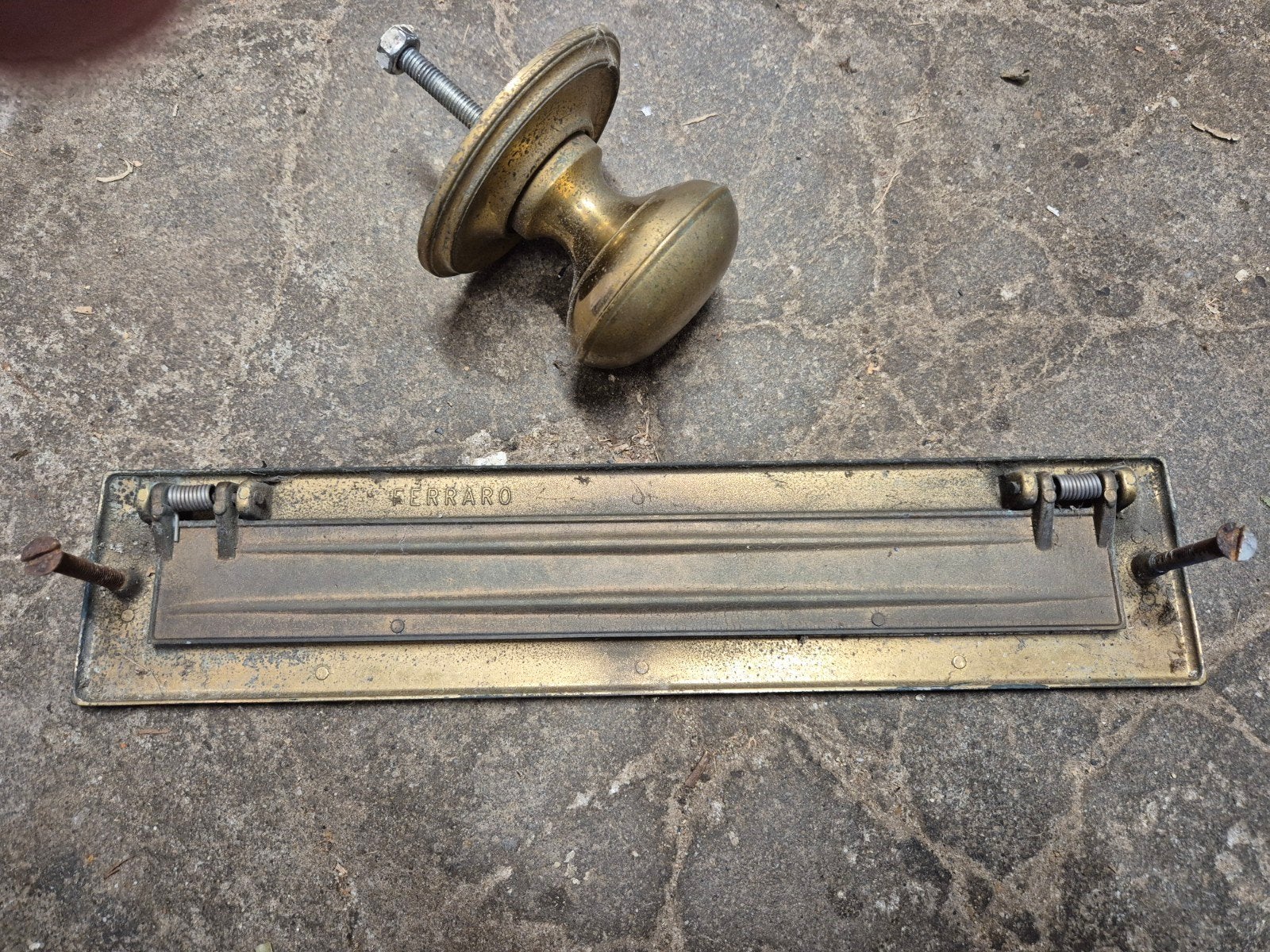 Messing brievenbusklep en deurknop, Doe-het-zelf en Verbouw, Ophalen of Verzenden, Gebruikt, Koper of Messing, Overige typen