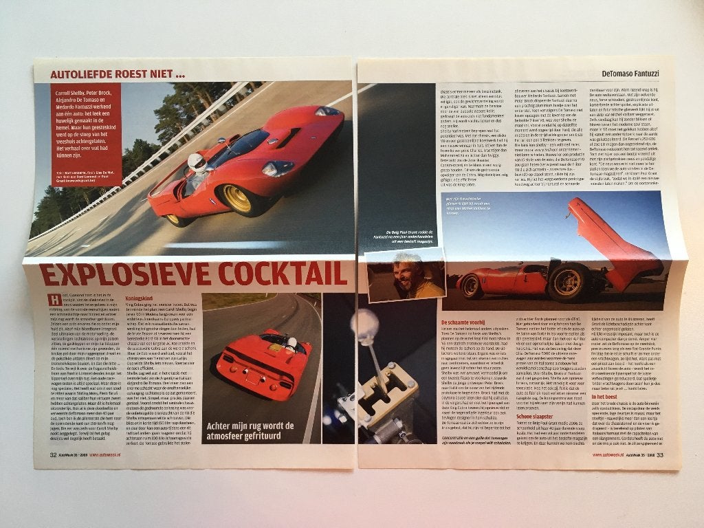 Artikel DeTomaso Fantuzzi, Boeken, Auto's | Folders en Tijdschriften, Ophalen of Verzenden, Zo goed als nieuw, Overige merken