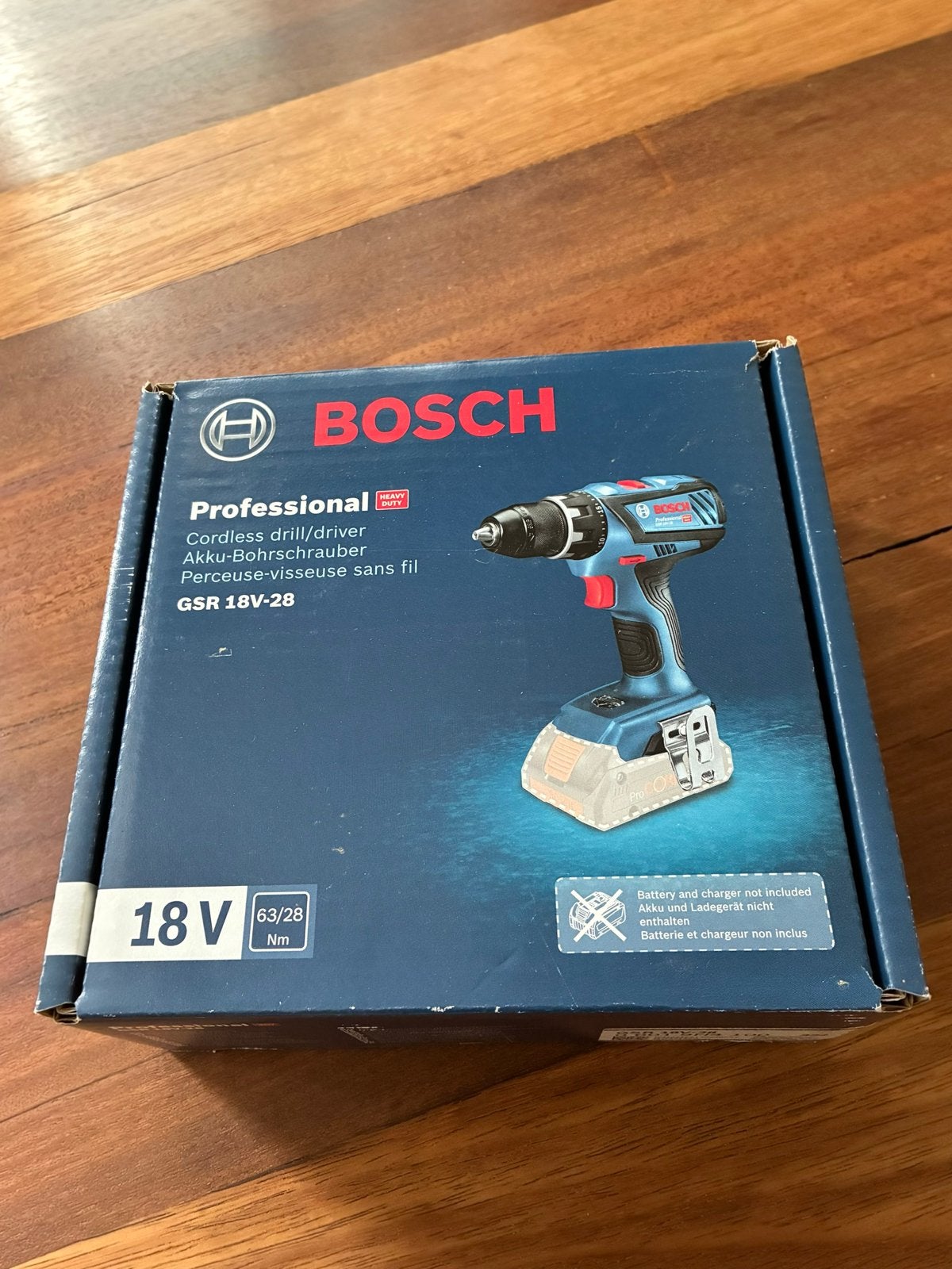 Bosch Professional GSR 18V-28 63Nm Accuboormachine, Ophalen, 600 watt of meer, Variabele snelheid, Nieuw