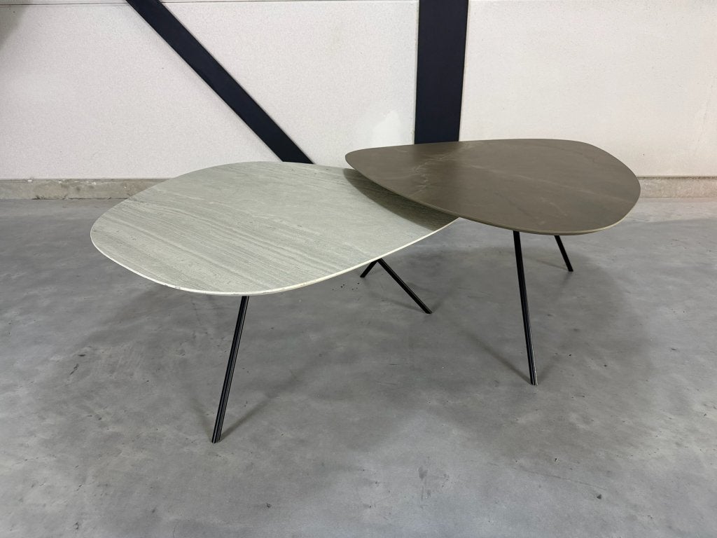 Leolux Liliom salontafels - set van 2 - topstaat, Ophalen, 50 tot 100 cm, Rond, Nieuw