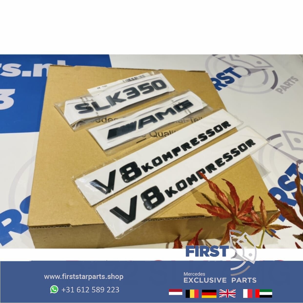 R172 SLK AMG LOGO SET ZWART V8 KOMPRESSOR EMBLEMEN SET Merce, Gebruikt, -, Ophalen of Verzenden, -