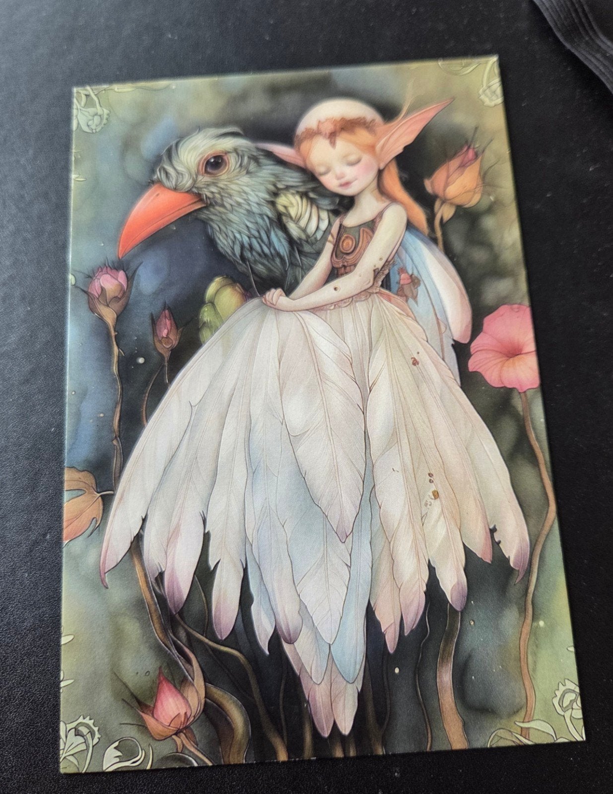 Fantasy Elf met Vogel, Verzenden, 1980 tot heden, Ongelopen, Overige thema's