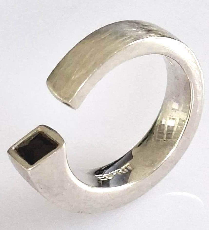Prachtige Esprit Sterling Zilver Onyx Ring, Ophalen of Verzenden, Zo goed als nieuw, 17 tot 18, Dame of Heer
