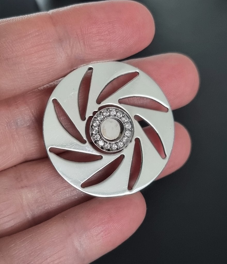 MY IMENSO zilveren 925 munt / cover voor munthouder/ pendant, Sieraden, Tassen en Uiterlijk, Ophalen, Met edelsteen, Zo goed als nieuw