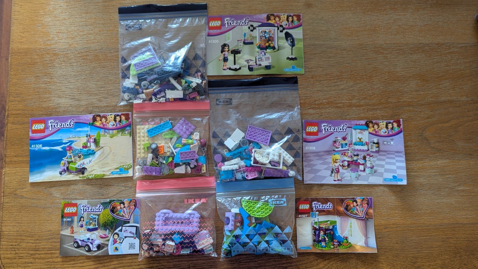 5 x Setje Lego Friends.41306,41305,41308,41327 en 41360.IZGS, Compleet, Lego, Friends, Ophalen of Verzenden