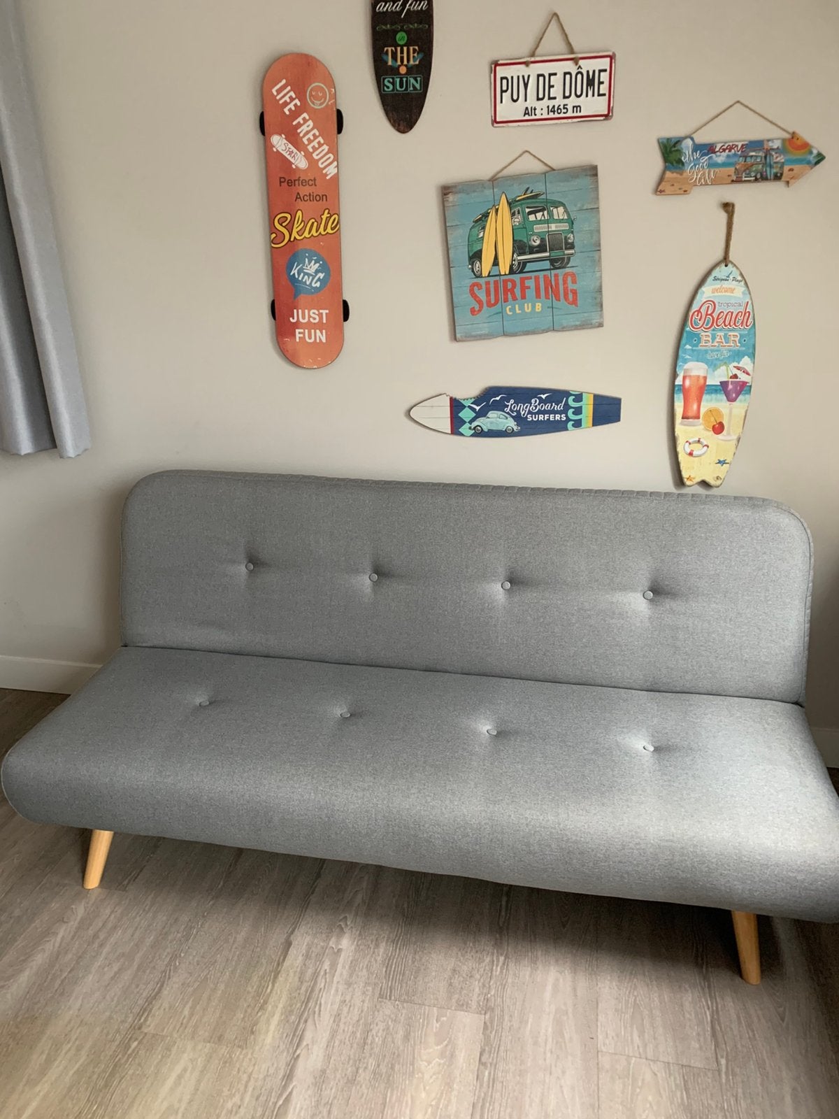 Bankje grijs, Ophalen, Zo goed als nieuw, Tweepersoons, Minder dan 150 cm