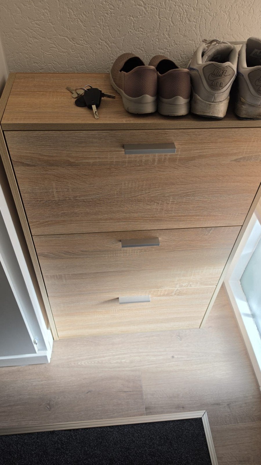 Schoenenkast met 3 lades - Houtkleurig, Ophalen, Gebruikt, Modern, functioneel
