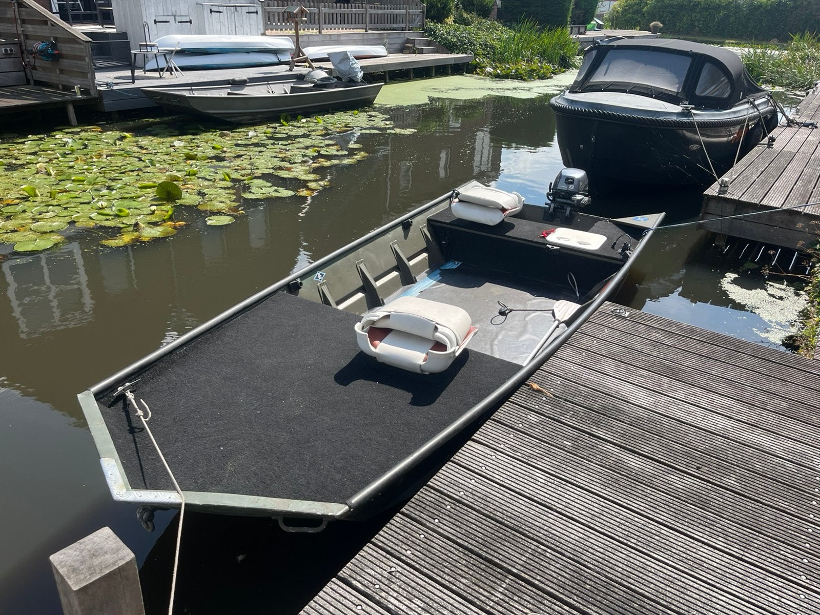 Alumacraft 1442 + Yamaha 8pk 4 takt + Boottrailer, Ophalen, Viertaktmotor, Aluminium, Zo goed als nieuw