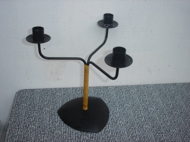 Vintage - Deense kandelaars + meer - Laurids Lønborg, Gebruikt, Zwart, Ophalen of Verzenden, 23 cm
