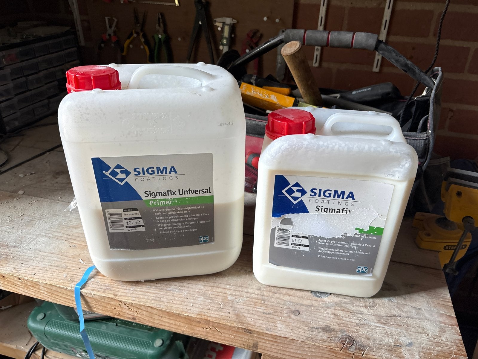 Sigma Coatings Sigmasfix Universal Primer ong. 10ltr, Gebruikt, Wit, Ophalen of Verzenden, Verf