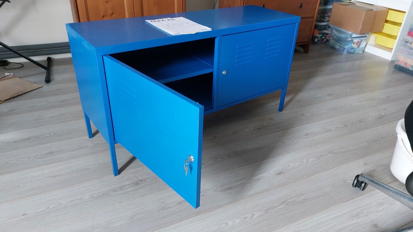 IKEA PS Kastje - Blauw metalen opbergkast, Ophalen, Gebruikt