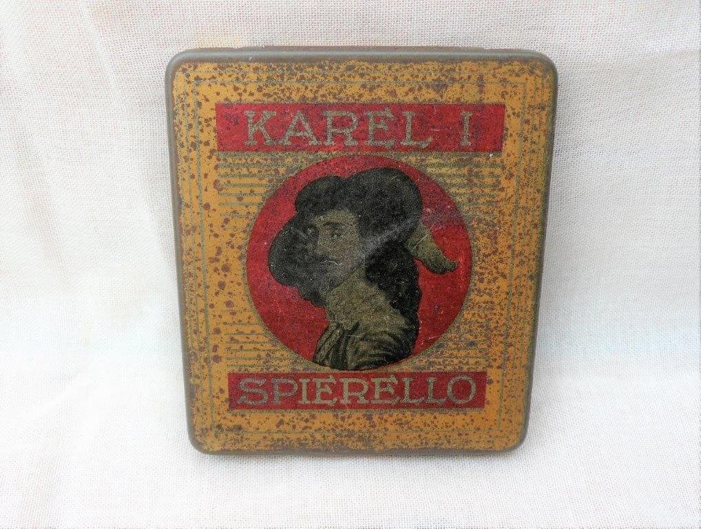 Blik (leeg) Karel 1 spierello 10 cigarillos., Ophalen of Verzenden, Gebruikt, Tabaksdoos of Verpakking