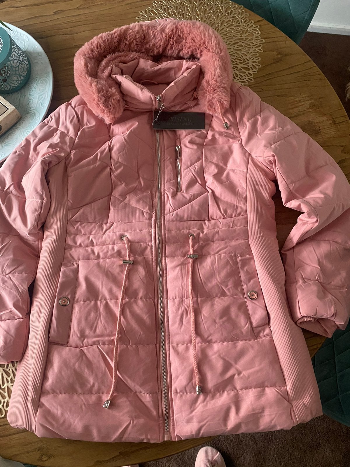Nieuwe Jas, Ophalen of Verzenden, Zo goed als nieuw, Maat 42/44 (L), Roze