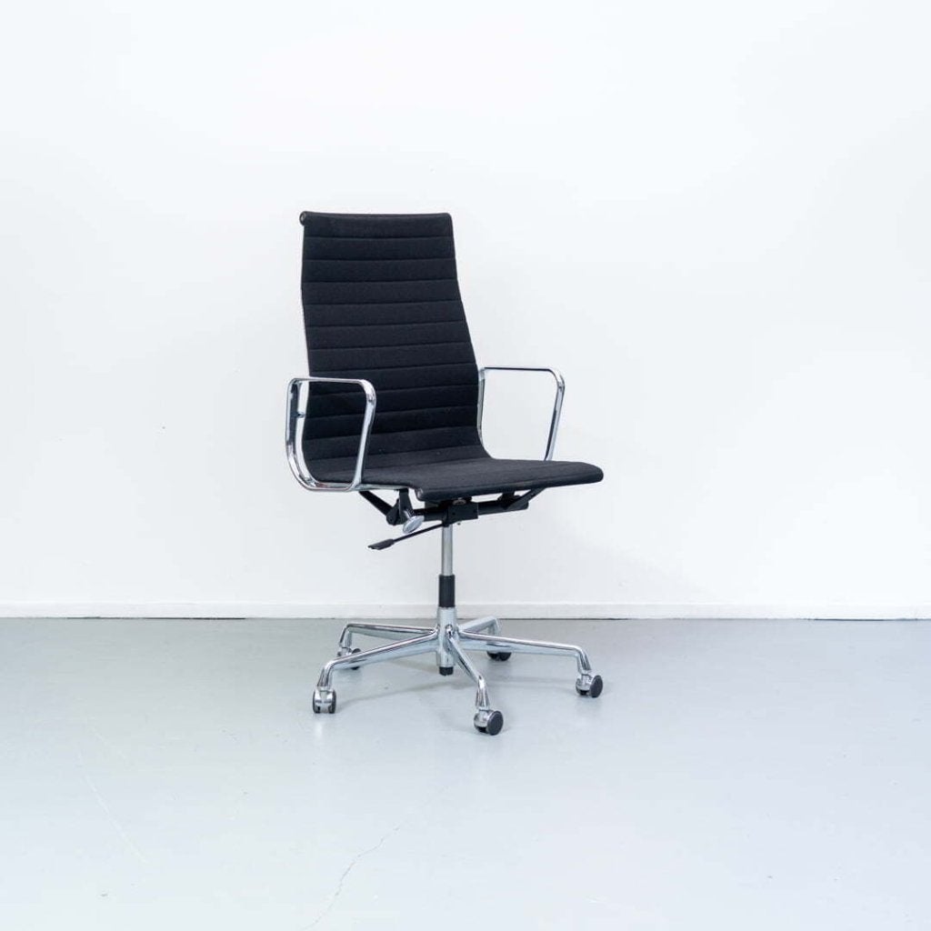 Vitra Eames EA 119 Bureaustoel Zwart Hopsak - Chroom, Niet ingevuld, Zo goed als nieuw, Niet ingevuld, Niet ingevuld