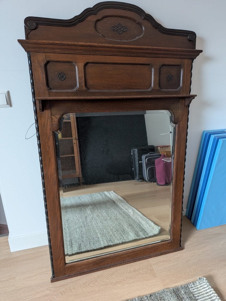 Grote spiegel in antieke stijl, Ophalen, Gebruikt, 100 tot 150 cm, 75 tot 100 cm