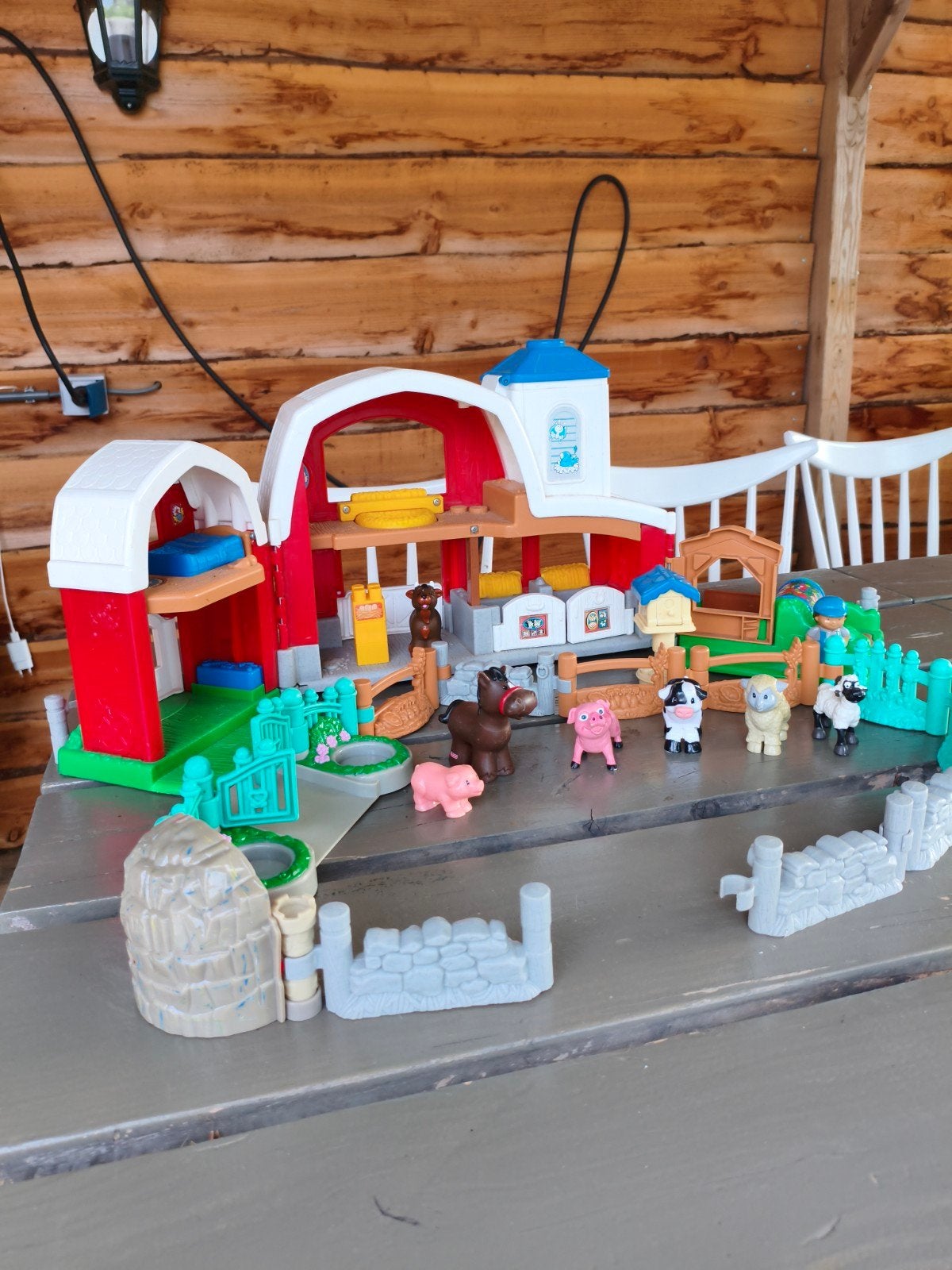 Fisher-Price Little People Boerderij met Dieren en Geluid, Kinderen en Baby's, Ophalen of Verzenden, Gebruikt, Speelset, Met geluid