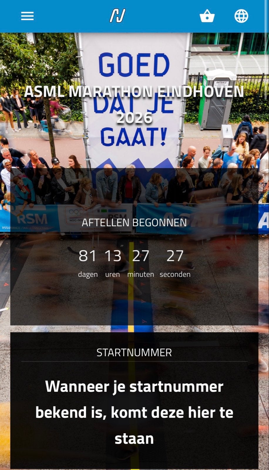Startnummer ASML hele marathon Eindhoven (42,2 KM), Eén persoon, Oktober