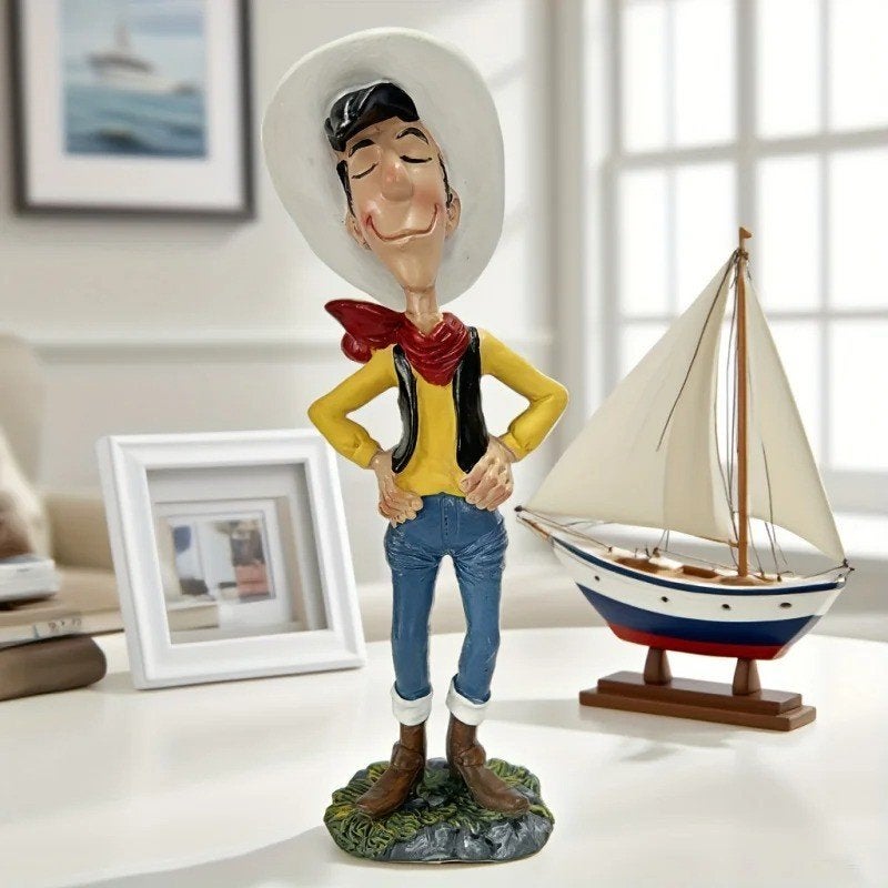 Lucky Luke prachtig decoratief beeldje (18cm), Ophalen of Verzenden, Nieuw, Mens