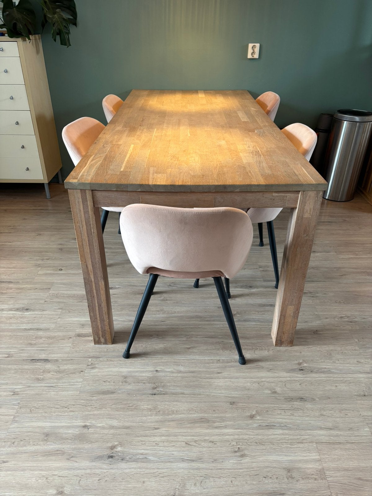 Eettafel van Woood 200x90 cm, Ophalen, Gebruikt, 200 cm of meer, 50 tot 100 cm