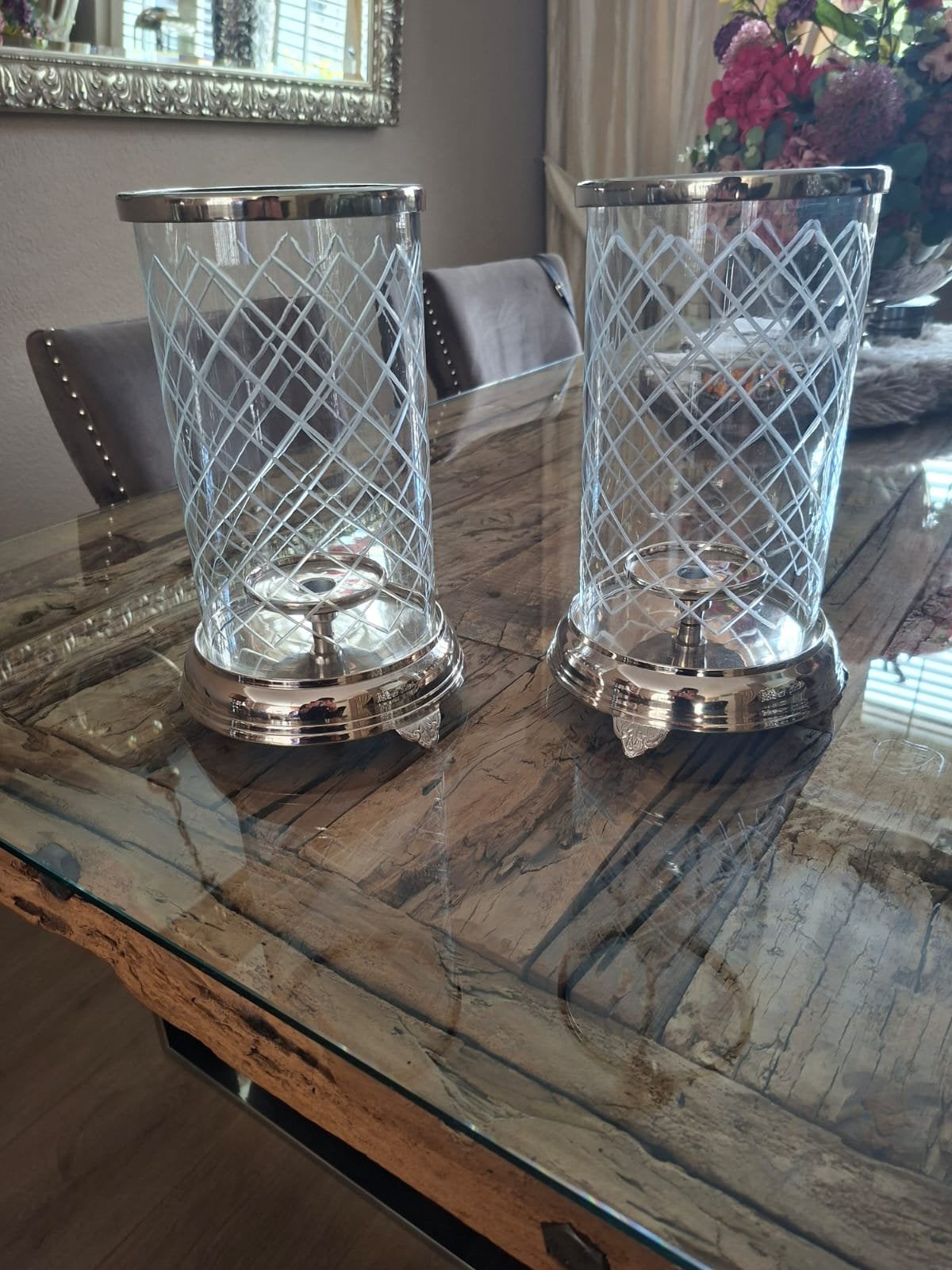 Te koop 2 mooie windlichten eric kuster style eicholtz, Ophalen of Verzenden, Zo goed als nieuw