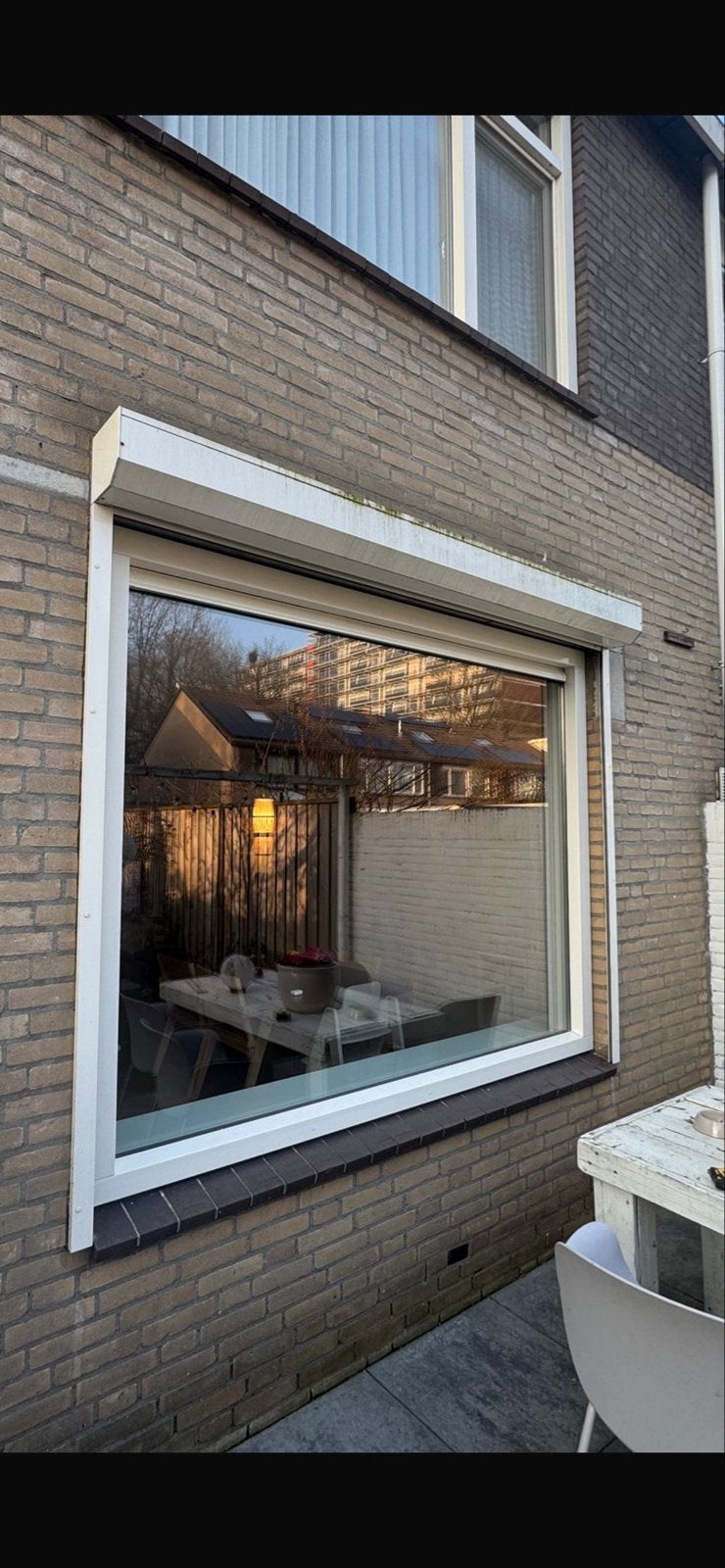 Raam met kunstof kozijn - Wit, Doe-het-zelf en Verbouw, Rolluiken, Ophalen, Gebruikt, 150 tot 200 cm, Wit
