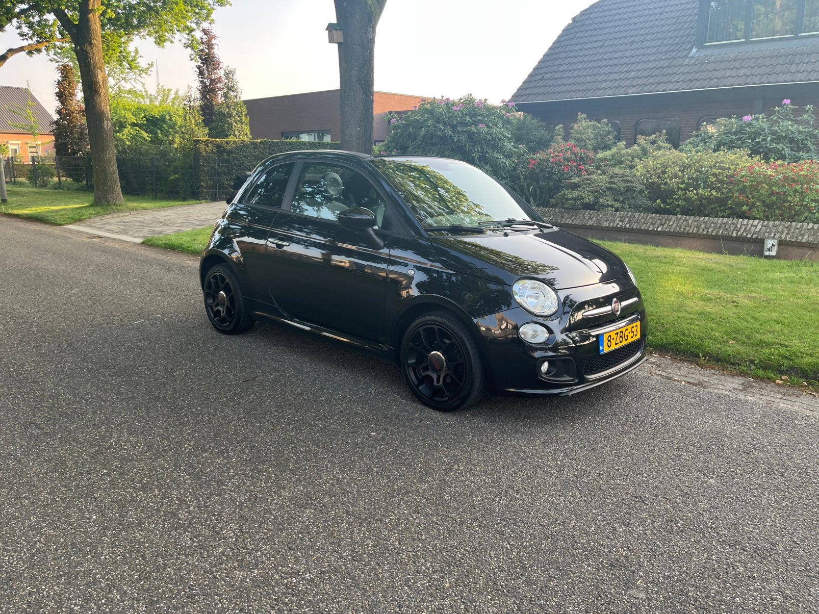 Fiat 500S Twinair Turbo Sport Cabrio 80Pk Airco, Bjr.2014, 40 €/maand, Parkeersensor, Zwart, Handgeschakeld