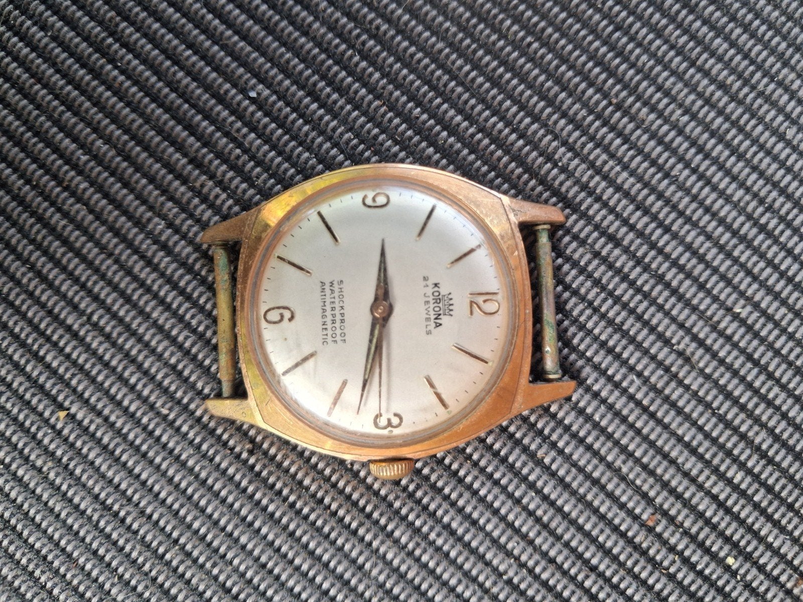 Oud Corona horloge gold plated  21 jewels, Ophalen of Verzenden, Goud, Overige merken
