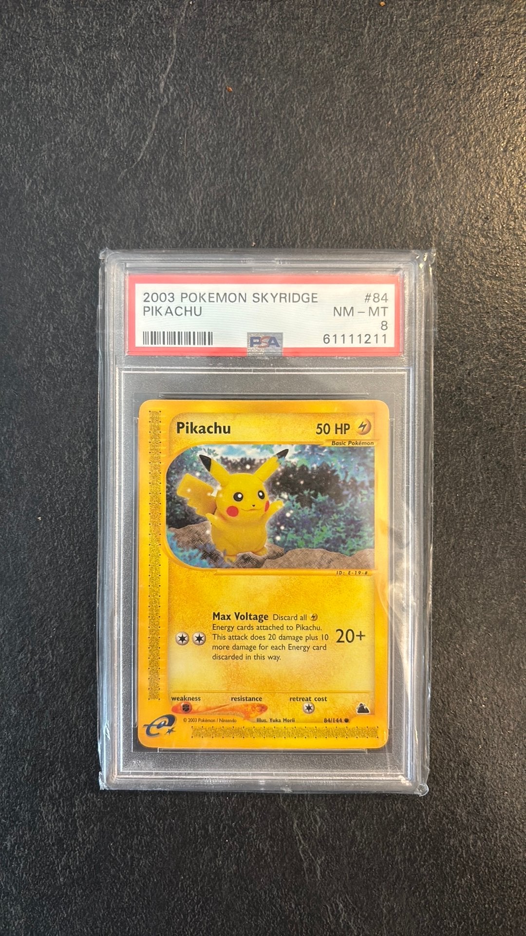 Pikachu Skyridge PSA8, Ophalen, Zo goed als nieuw