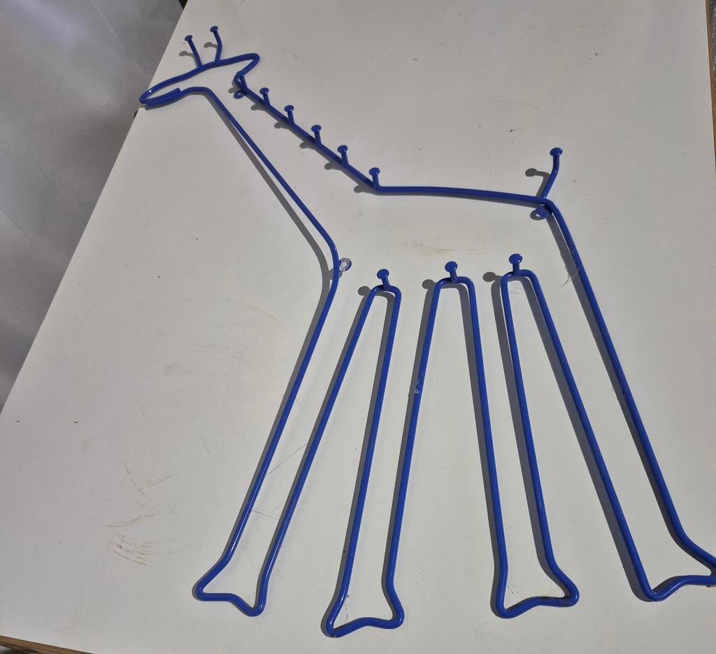 Vintage Ikea giraf Sprallig kapstok blauw 1990s, Huis en Inrichting, Woonaccessoires | Kapstokken, Zo goed als nieuw, Wandkapstok