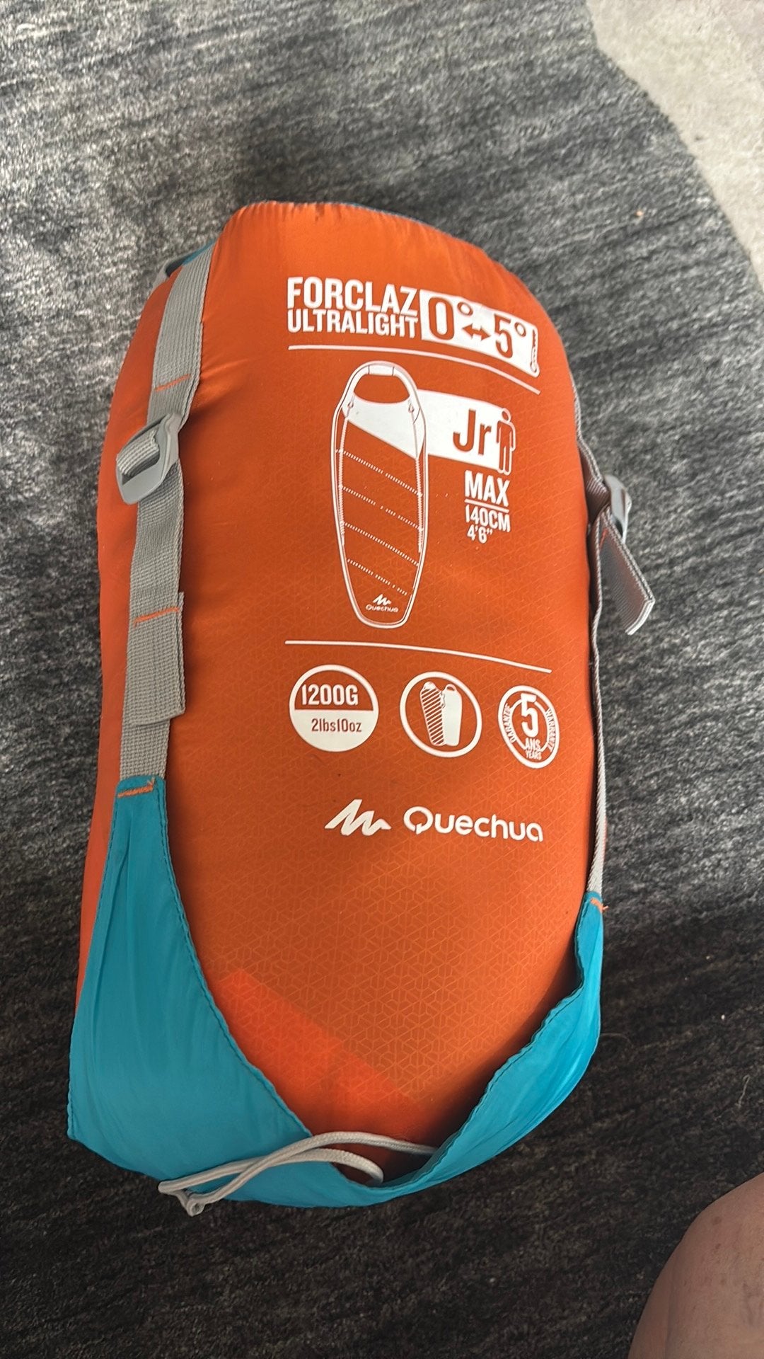 Forclaz Ultralight Slaapzak Junior 0-5C - Oranje/Blauw, Caravans en Kamperen, Ophalen of Verzenden, Gebruikt