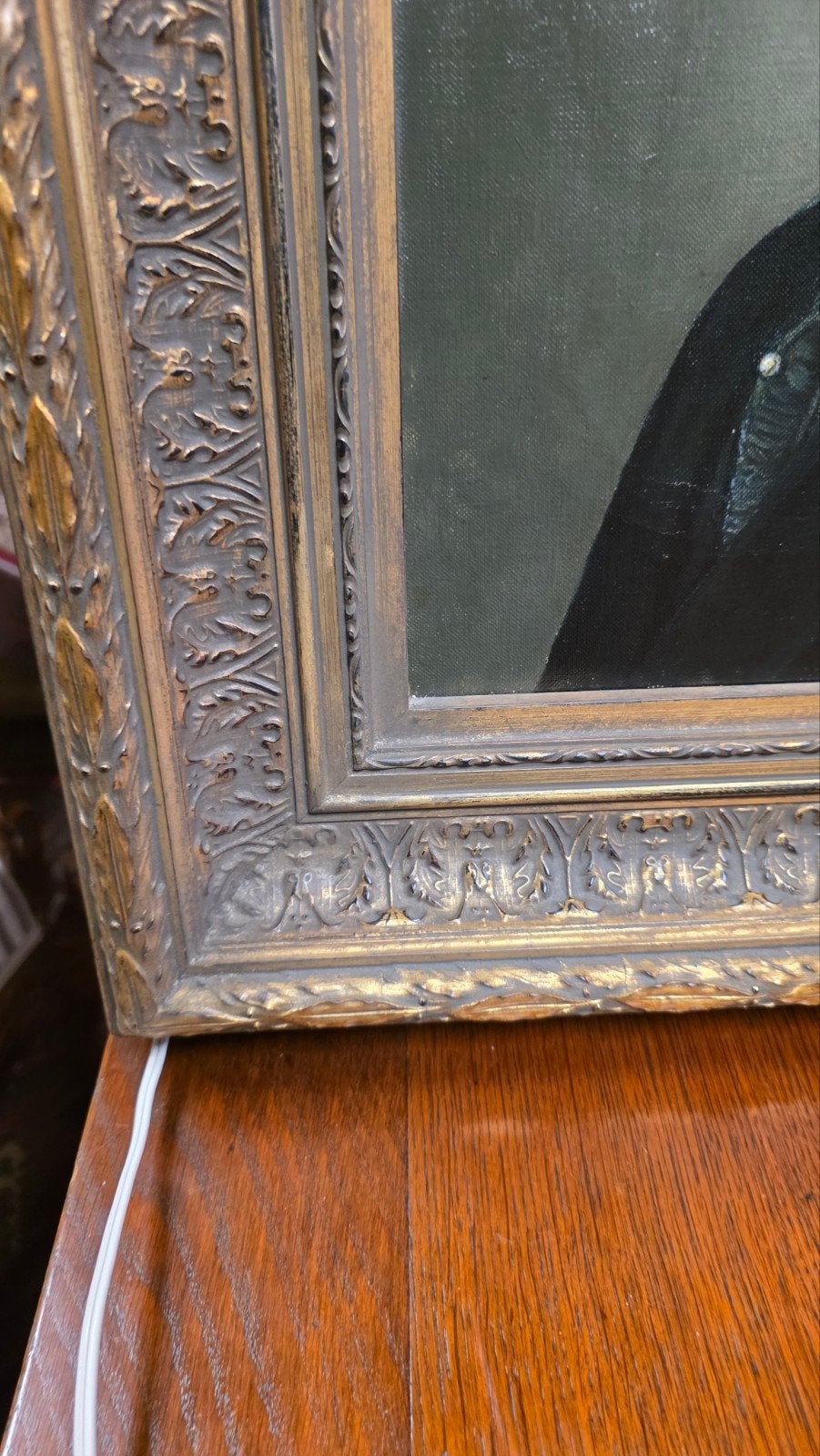 Groot antiek portret schilderij, Ophalen