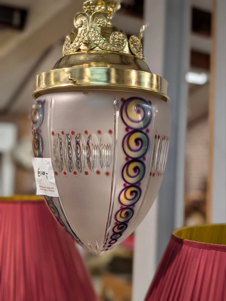 Antieke messing hang lamp. €110. 80 cm, Ophalen