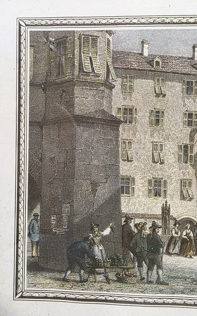 Handgekleurde gravure., Antiek en Kunst, Ophalen of Verzenden, 28 cm, 42 cm, Gravure