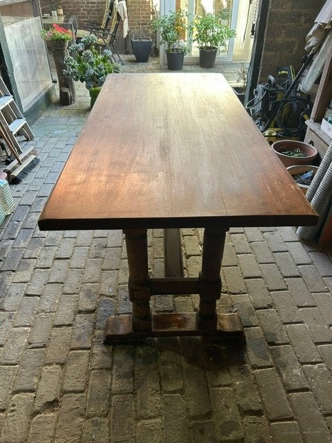 Oude eiken tafel, Huis en Inrichting, Tafels | Eettafels, Gebruikt, 50 tot 100 cm, 200 cm of meer, Vijf personen of meer, Rechthoekig