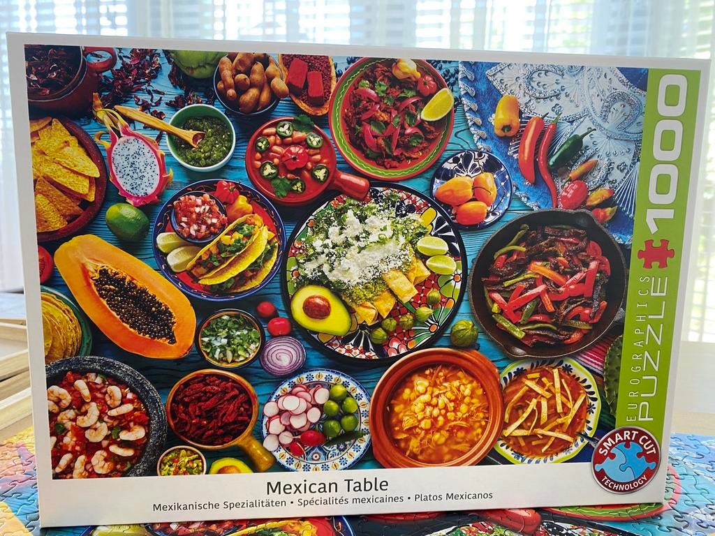 Eurographics puzzel Mexican Table (1000 stukjes), Ophalen of Verzenden, 500 t/m 1500 stukjes, Zo goed als nieuw, Legpuzzel