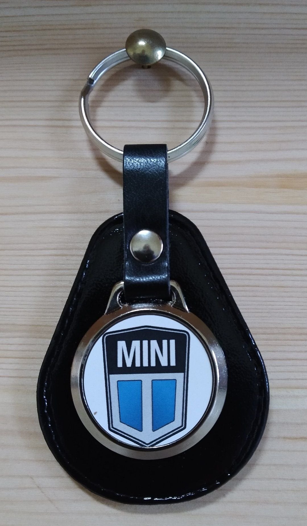 Classic Mini Sleutelhanger met logo . Zwart leer, Auto-onderdelen, -, -, Overige automerken, Nieuw