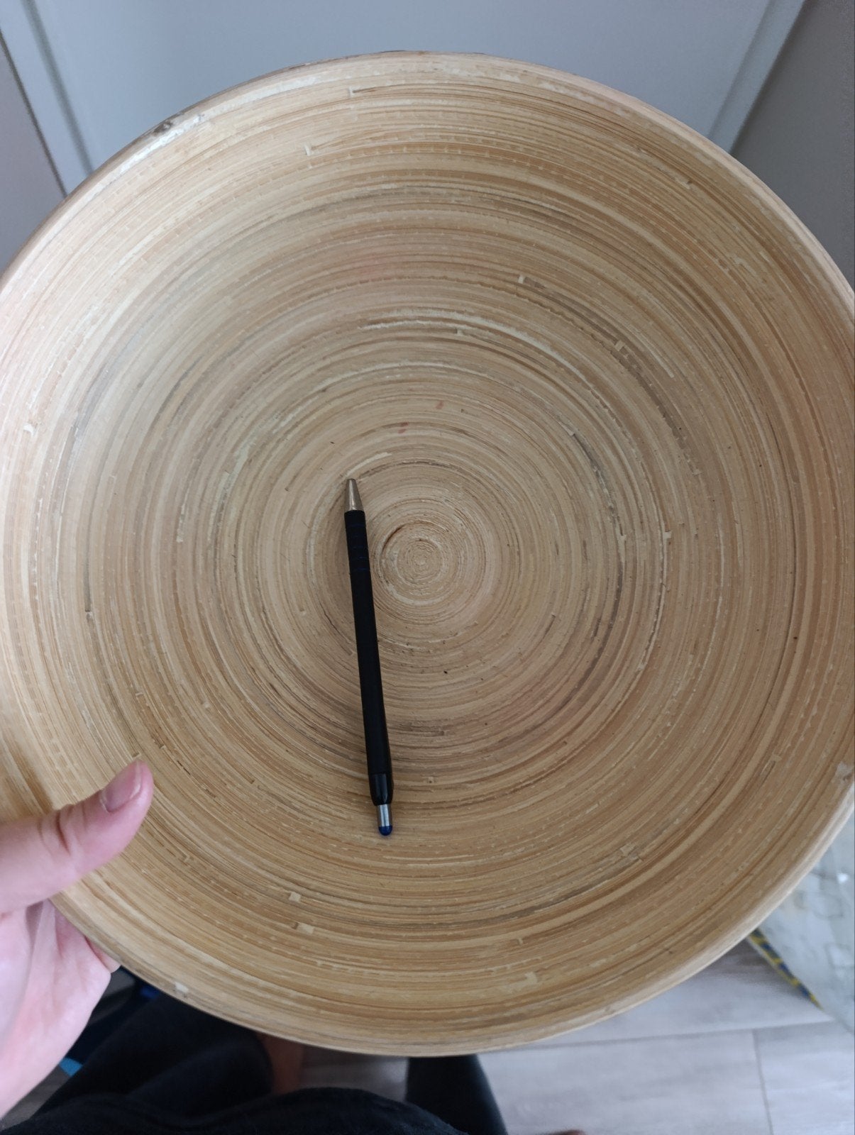 Houten fruitschaal - bamboe schaal, Schaal, Rond, Ophalen of Verzenden, Zo goed als nieuw