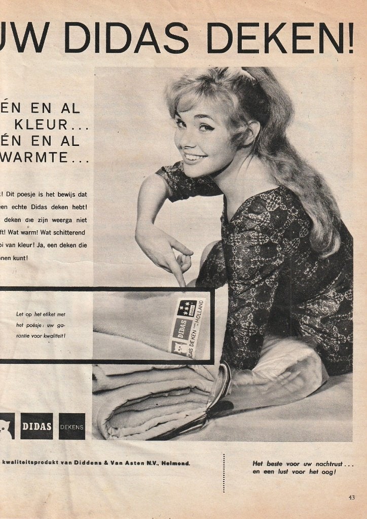 Retro reclame 1960 Didas Helmond dekens poesje is bewijs, Verzenden, Overige typen