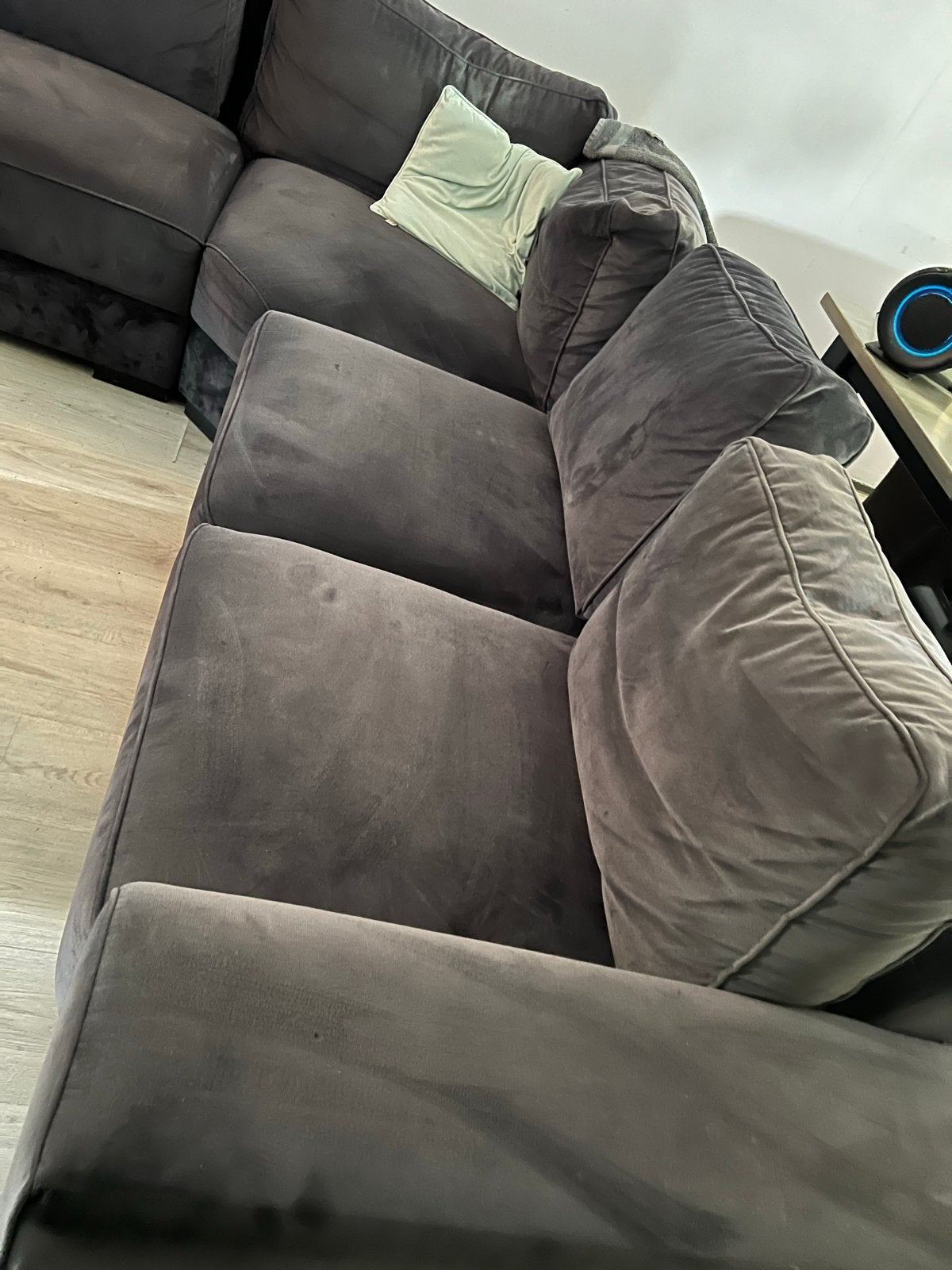 Grote comfortabele hoekbank - Grijs, Ophalen, Gebruikt, 100 tot 125 cm, Hoekbank