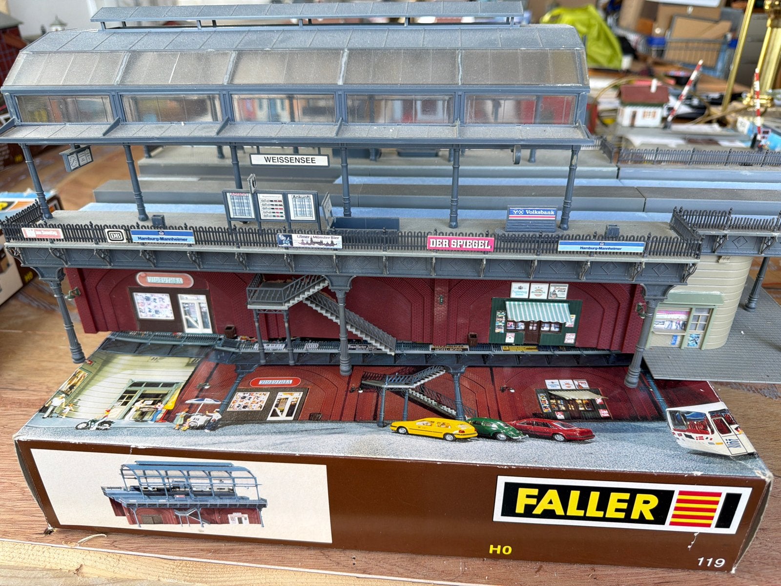 Faller H0 S-Bahn Station Combinatie Weissensee met OVP, Ophalen, Gebruikt, Brug, Tunnel of Gebouw, Overige merken