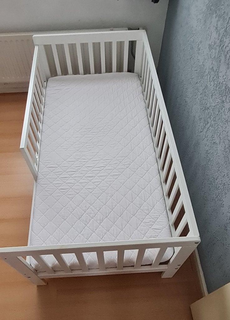 peuterbed wit, Ophalen, Gebruikt, 70 tot 85 cm, 140 tot 160 cm