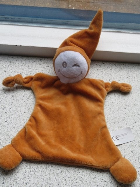 Spookpop knuffelpop oranje velours knipoog Evora Kruidvat, Oranje, Overige typen, Ophalen of Verzenden, Zo goed als nieuw