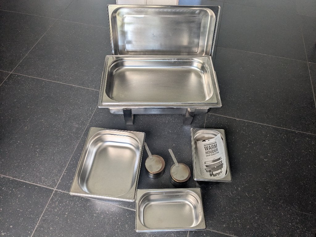 Buffet warmhouder met 2 branders, Overige typen, Zilver, Ophalen of Verzenden, Zo goed als nieuw